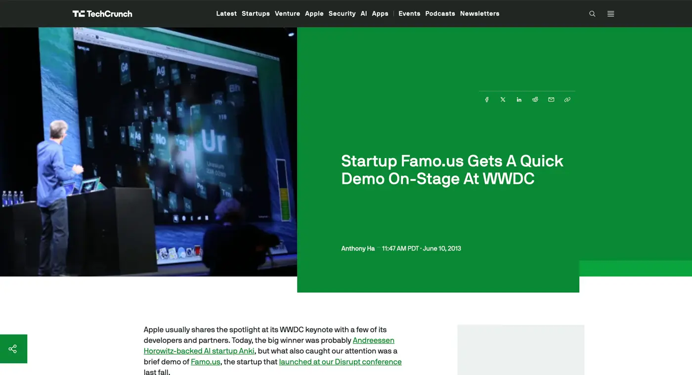 Startup Famo.us Gets A Quick Demo On-Stage At WWDC